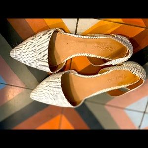 Madewell D’Orsay flats 8.5 black white dots EUC